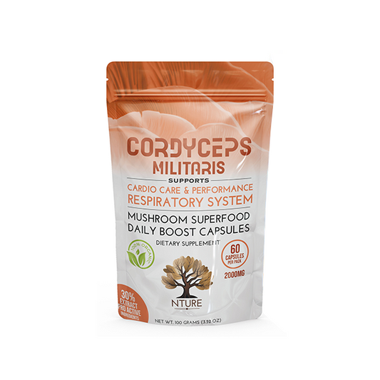 Athletic Performance, 2000mg Cordyceps Militaris Mushroom Capsule - 60 Caps, Respiratory Health