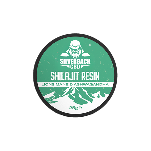 Premium Quality Silverback CBD Ashwagandha & Lions Mane Infused Shilajit Resin 25g Boosts Stress Resilience