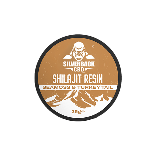 Silverback CBD Seamoss & Turkey Tail Infused Shilajit Resin 25g Potency, Vitality